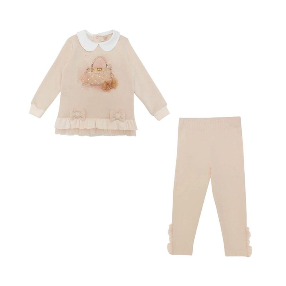 Caramelo Kids Girls Purse Top And Leggings Set / Mink